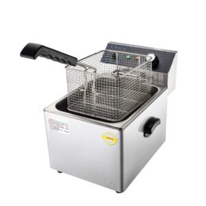 14L Commercial Electric Deep Fryer, Stainless Steel Countertop Single Tank Fryer with Basket