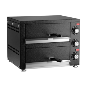 14 Inch Double-Deck Countertop Electric Pizza Oven-Black